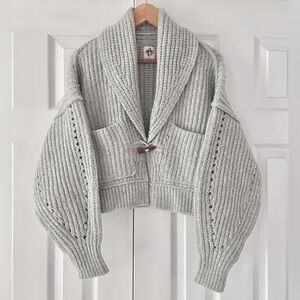 Free People Gray Knit Cardigan